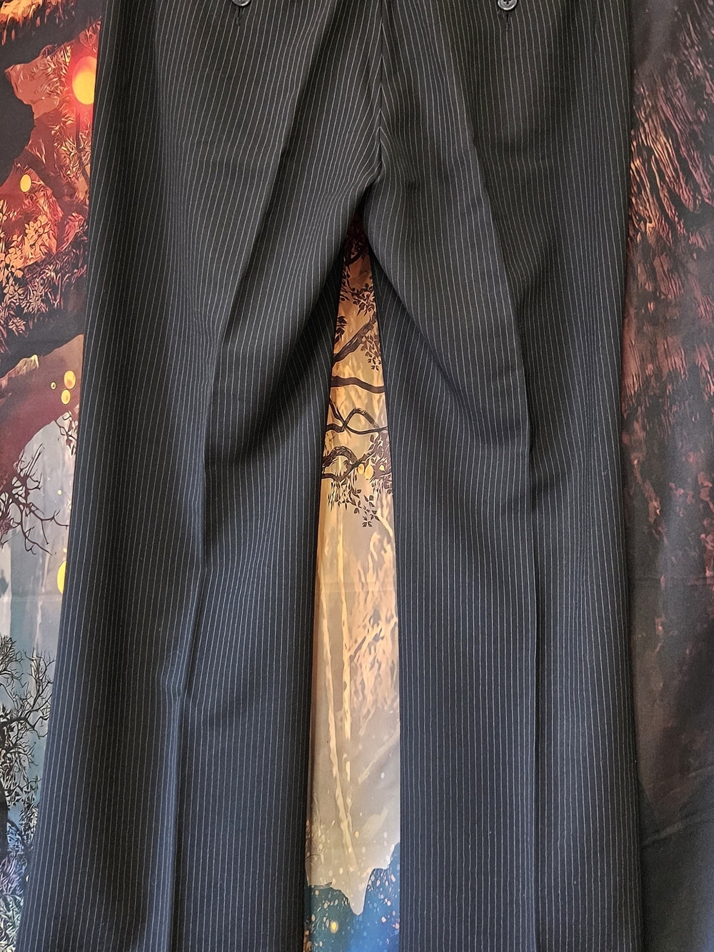 Express Design Studio Black Pinstripe Editor Pants - Picture 3 of 5